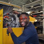 Aviation Maintenance Technician Program student, Joseph Bassomo